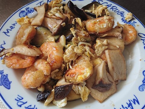 エビとエリンギの炒めもの